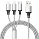УНИВЕРСАЛЬНЫЙ USB-КАБЕЛЬ 3В1 LIGHTNING MICRO-USB USB C 120СМ ДЛЯ IPHONE