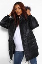 Boohoo Maternity NG2 qgj čierna tehotenská bunda s kapucňou L Pohlavie Výrobok pre ženy