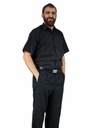 Элегантная черная мужская рубашка с коротким рукавом больших размеров 52/53-8XL