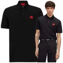 Мужская рубашка-поло Hugo Boss, черная, приталенного кроя с классическим логотипом