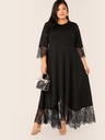 Sukienka z koronkowym wykończeniem maxi czarna XL Marka Shein