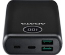 Мощный аккумулятор ADATA Powerbank 20000 мАч USB-C, черный, с быстрой зарядкой 3.0