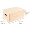Деревянная шкатулка, коробочка с ручками и крышкой для игрушек, 30х20х14 см.