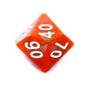 Игральные кости REBEL D100, 10 граней, оранжевые и серые цифры