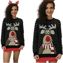 ŚWIĄTECZNE SWETRY Z RENIFEREM NOS 3D CZARNY R S/M