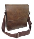 МУЖСКАЯ СУМКА НА ПЛЕЧО, КОЖАНАЯ КОРИЧНЕВАЯ, ЧЕРНАЯ СУМКА MESSAGE С КЛАПАНОМ