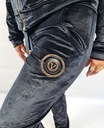 Dámska tepláková súprava Čierna Velúrová KOMPLET PREMIUM mikina nohavice Turecké zdobené Veľkosť M