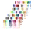 Długopisy żelowe kolorowe brokatowe zestaw 140szt. Kolor Wielokolorowy