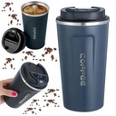 KUBEK TERMICZNY DO SAMOCHODU TERMOS 510ML LCD SMART NA KAWĘ NIEBIESKI