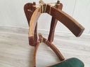 pufa kozlík vintage retro podnožka koža odtiene hnedej Výška nábytku 41 cm