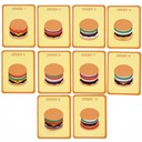 Большой деревянный сортировщик-головоломка для гамбургеров-ресторанов 8 шт. 10 карточек для детей