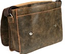 Pánska kožená taška cez rameno poštárka vintage poľsko výroba A4 bronz Hlavný materiál prírodná koža