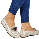 АЖУРНЫЕ МОКАСИНЫ С КАМНЯМИ СВЕТЛЫЕ ТУФЛИ БЕЖЕВЫЕ ЗОЛОТЫЕ УДОБНЫЕ