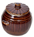 Керамическая бочка, маринованные огурцы, сало, 1 литр