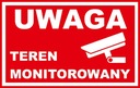 TABLICZKA UWAGA TEREN MONITOROWANY 24X15