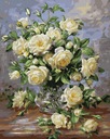 Obrazy Do MALOWANIA PO NUMERACH Na Prezent Kwiaty Róże Białe 40x50 ARTNAPI