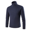 Pánsky jednofarebný sveter na každý deň s dlhým Dominujúci vzor bez vzoru