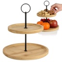 2-ЯРУСНАЯ ТАРЕЛКА ДЛЯ ТОРТА, ТОРТ, ФРУКТЫ, БАМБУКОВЫЙ ПОДНОС