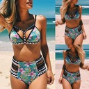 FLOWER BIKINI КУПАЛЬНИК С ВЫСОКОЙ ПОЯСОЙ Трусики с бретелями / S