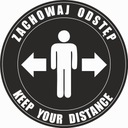Напольная наклейка СОХРАНЯЙТЕ РАССТОЯНИЕ 30 см