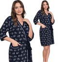 SZLAFROK DAMSKI CIENKI BAWEŁNIANY WIĄZANE/KESIEŃ