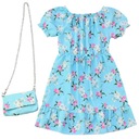 ЭЛЕГАНТНОЕ СИНЕЕ ПЛАТЬЕ ДЛЯ ДЕВОЧКИ С ЦВЕТОЧНОЙ СУМОЧКОЙ ДЛЯ СВАДЬБЫ. Размер. 14 лет