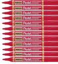 Перманентный маркер Pentel N850, красный, круглый наконечник, 12 шт.