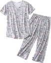 Dámsky pyžamový set, letná krátka nočná bielizeň,odevy domáce oblečenie Dominujúca farba strieborná
