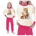 МОЛОДЕЖНАЯ ПИЖАМА ДЛЯ ПОДРОСТКОВ ДЕВОЧЕК С КОШКОЙ, ДЛИННЫЙ РУКАВ ТЕПЛАЯ 164
