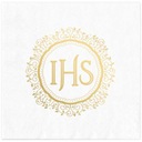 САЛФЕТКИ белые IHS Святое Причастие ЗОЛОТО x10