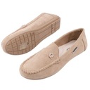 MOKASYNY DAMSKIE ZAMSZOWE PÓŁBUTY BEŻOWE PŁASKIE WKŁADKA EKOSKÓRA WYGODNE