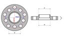 DISTANCIAS 5X114.3 FI 67,1 GRUB. 20MM 2 PIEZAS ALFA FERRARI MASERATI 