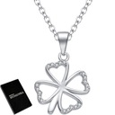 ЖЕНСКАЯ СЕРЕБРЯНАЯ ЦЕПЬ-ОЖЕРЕЛЬЕ С КУЛОНОМ КЛЕВЕРА, СЕРЕБРО 925 ПРОБЫ