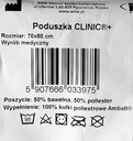 ANTIALERGICKÁ Vankúš Clinic 70x80 na spanie AMBALL Poľsko LEKÁRSKA AMW Hmotnosť náplne 1000 g