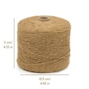 Декоративная верёвка из натурального джута для упаковки садовых поделок, 3мм 300м х4