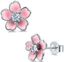 СЕРЕБРЯНЫЕ серьги-цветы с родиевым покрытием для девочки, серебряные пусеты