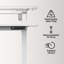 STÔL NASTAVITEĽNÝ ELEKTRICKÝ STÔL ELEKTRICKÝ BIELY LEVANO CONTROL 140 Hĺbka nábytku 60 cm