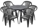 6+1 пластиковые набор стульев садовый стол графит