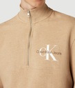 Calvin Klein Jeans Pletený sveter s detailmi s logom -béžová melanž veľ. XL Značka Calvin Klein Jeans