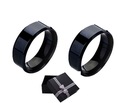ЧЕРНОЕ СТАЛЬНОЕ КОЛЬЦО-ПЕЧАТКА, ПАРА 2 ШТ., C879