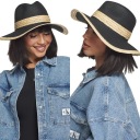 СОЛОМНАЯ ШЛЯПА С ПЛОТОМ, натуральная черная соломка