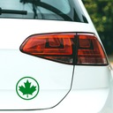 2 автомобильные наклейки с зелеными листьями 11х11 см.