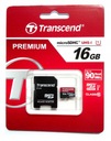 TRANSCEND 16 ГБ micro SD HC CL 10 U1 Premium 90 МБ