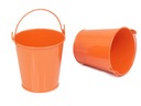 ЦВЕТОЧНЫЙ ВАЗ 13 см ВЕДРО С КРЫШКОЙ ОЦИНКОВАННОЕ оранжевое