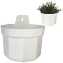 DONICZKA BIAŁA WISZĄCA NA ŚCIANĘ ŚCIENNA OSŁONKA NA DONICZKĘ Z UCHEM 18cm