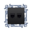 КОМПЬЮТЕРНЫЙ СОКЕТ RJ45 cat.5e DOUBLE SIMON 10 C52.01/49 ЧЕРНЫЙ МАТ