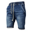 Pánske džínsové šortky GRANÁT krátke nohavice POHODLNÁ PÁS S GUMIČKOU 029 S Dĺžka nad kolenom