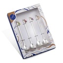 Набор рождественских ложек и вилок из 4 предметов, посуда из нержавеющей стали для рождественской елки с изображением лося