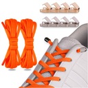 Шнурки длинные без завязок, плоские, эластичные, оранжевые.