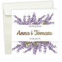 Zaproszenia ślubne LAWENDA koperta PAPIER PERŁOWY